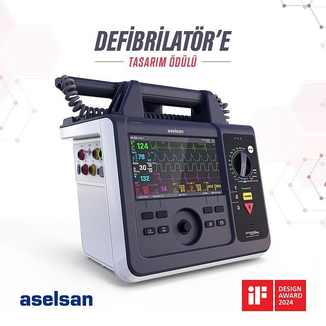 ASELSAN, Heartline Pro adlı defibrilatör cihazıyla iF Design Award 2024'ü kazandı.