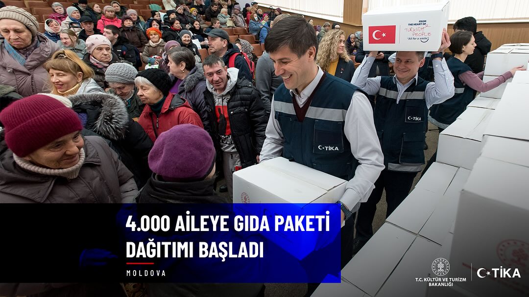 TİKA, Moldova'da ihtiyaç sahiplerine gıda yardımı yaptı.