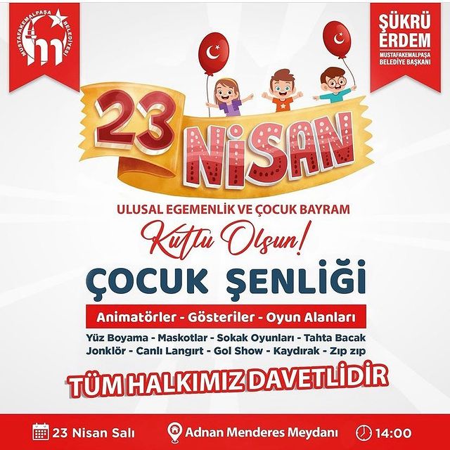 Mustafakemalpaşa'da 23 Nisan Ulusal Egemenlik ve Çocuk Bayramı Coşkusu Yaşanacak