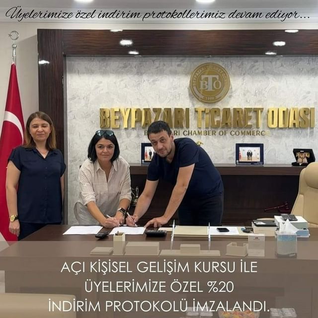 Beypazarı Ticaret Odası ile Açı Kişisel Gelişim Kursu İndirim Protokolü İmzaladı