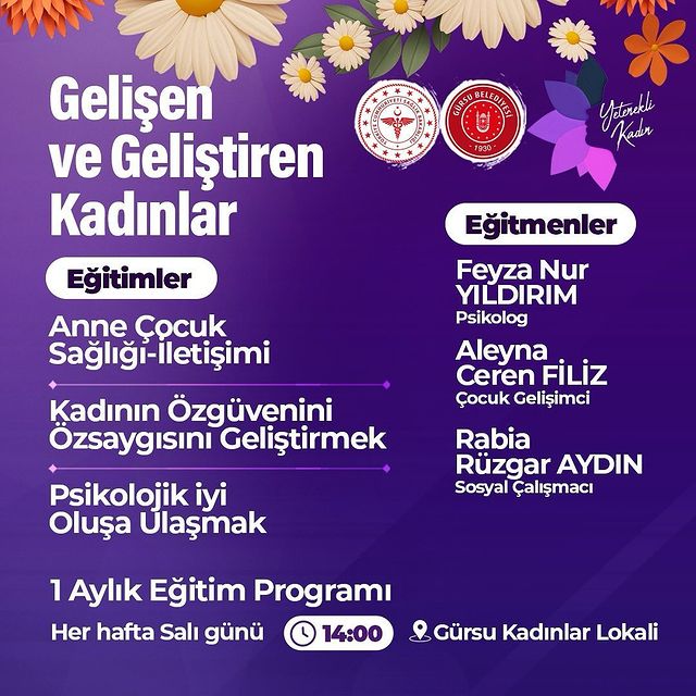 Gürsu Belediyesi, Kişisel Gelişim Eğitim Kursları Düzenliyor