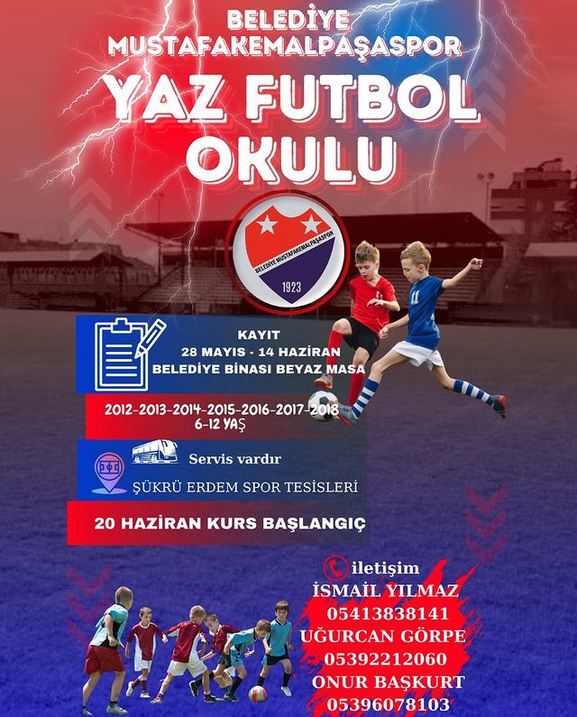 Mustafakemalpaşa'da Yaz Futbol Okulu Başlıyor!