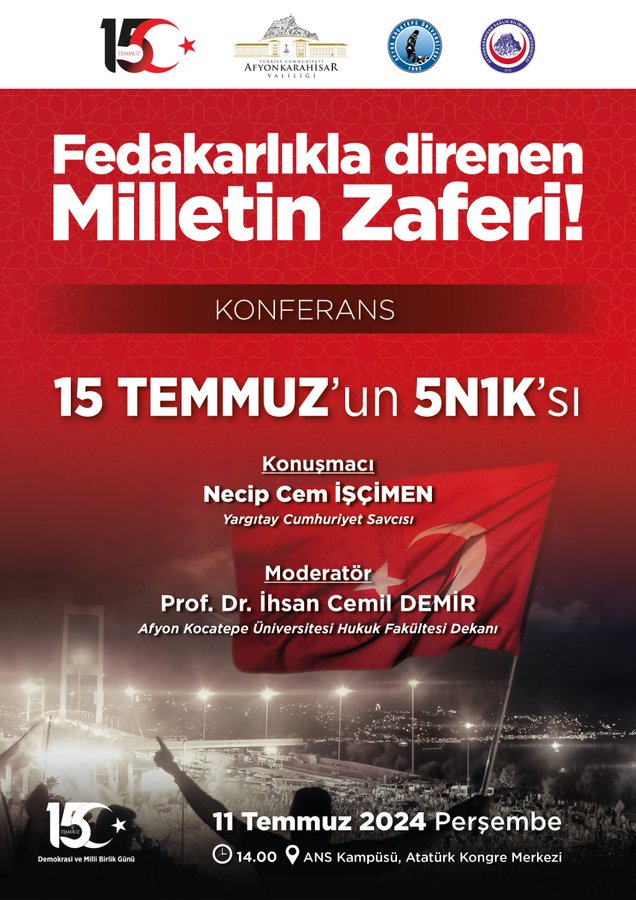 15 Temmuz Demokrasi ve Milli Birlik Günü Anma Etkinliği