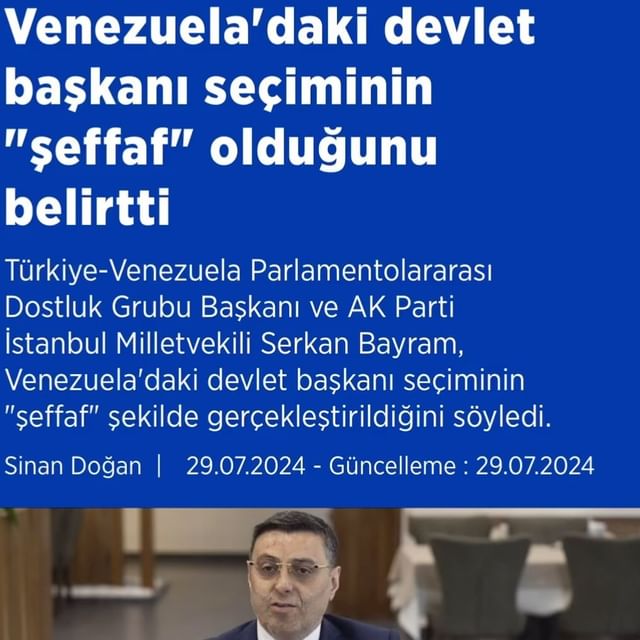 AK Parti Milletvekili Bayram: Venezuela'da Yapılan Seçim Şeffaf