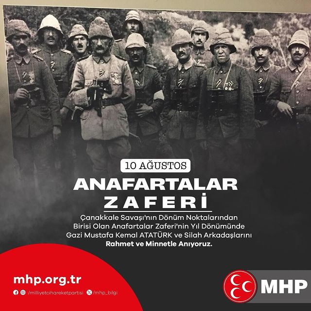 Anafartalar Zaferi'nin Yıl Dönümünde Gazi Mustafa Kemal Atatürk ve Silah Arkadaşları Anıldı