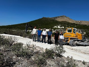 İscehisar'da Maden Yolu İnşaatı İncelendi