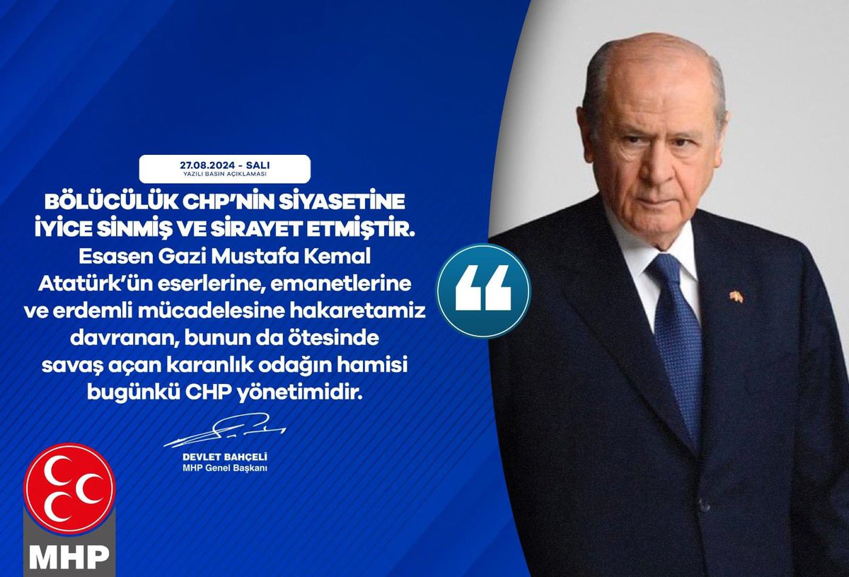 MHP Lideri Bahçeli'den CHP'ye Sert Eleştiriler