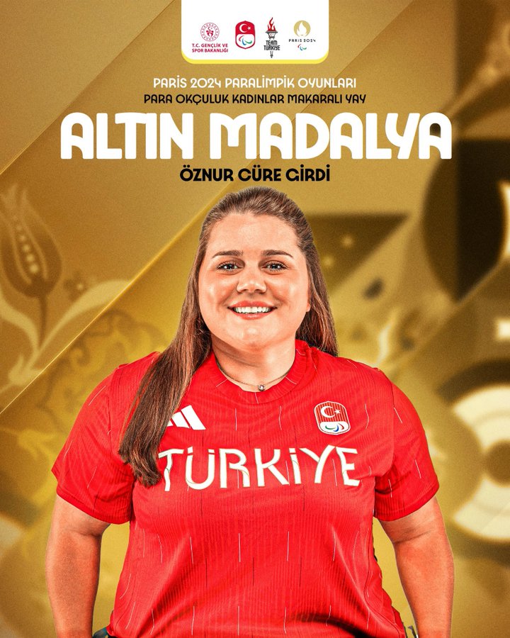 Öznur Cüre Girdi Paris 2024 Paralimpik Oyunları'nda Altın Madalya Kazandı