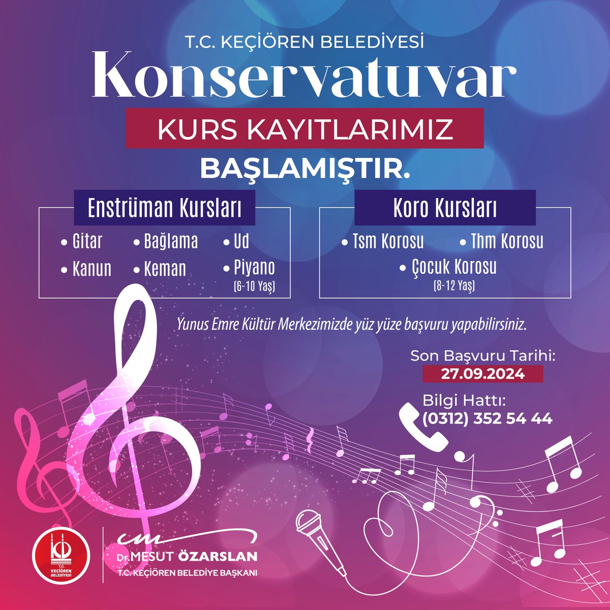 Keçiören Belediyesi Konservatuvar Kursları Kayıtları Başladı