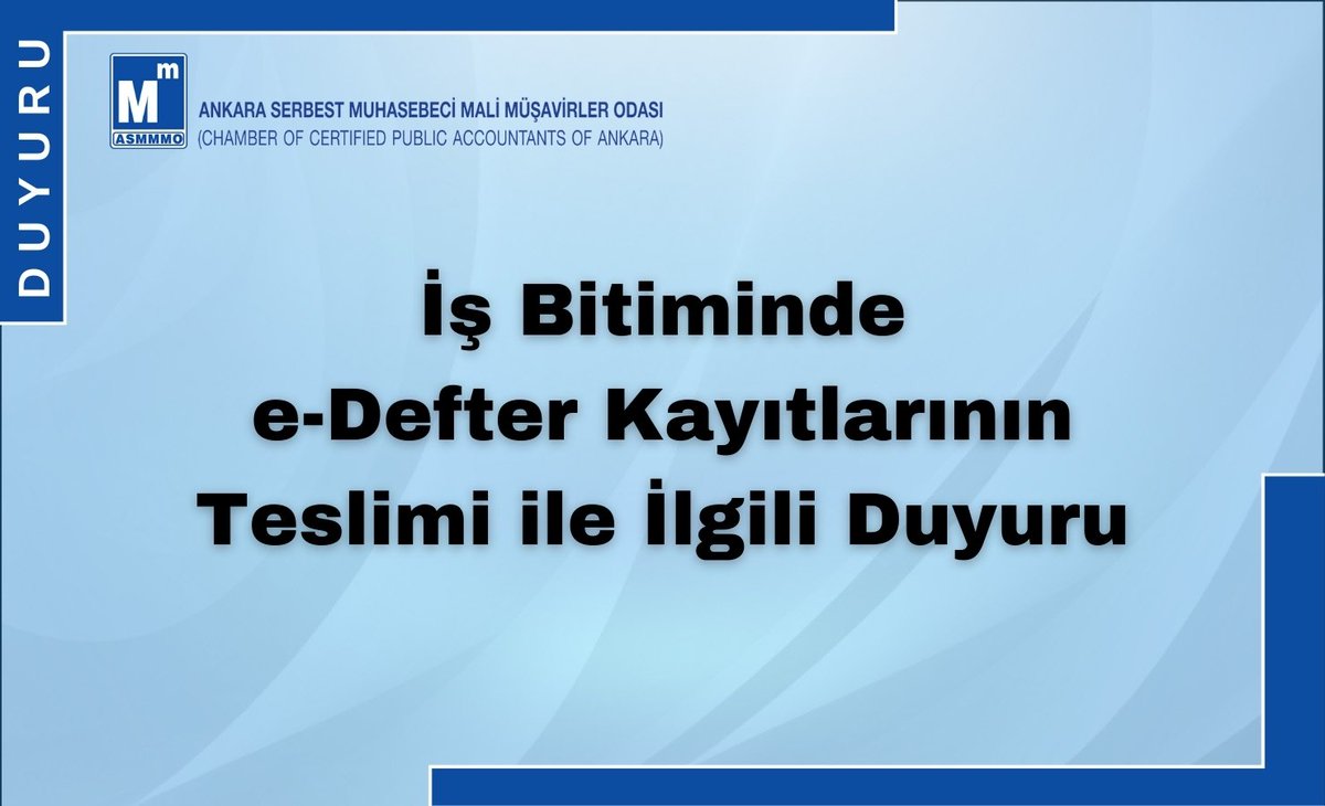 e-Defter Kayıtlarının Teslimine Dair Önemli Duyuru