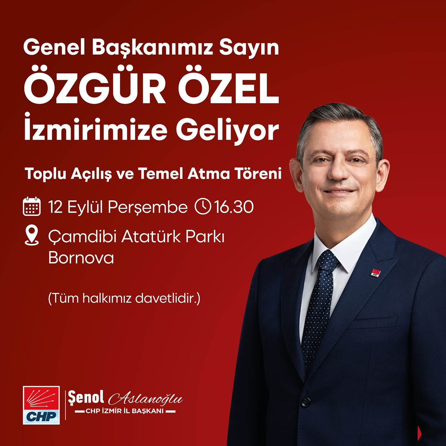 CHP Lideri Özgür Özel İzmir’e Geliyor