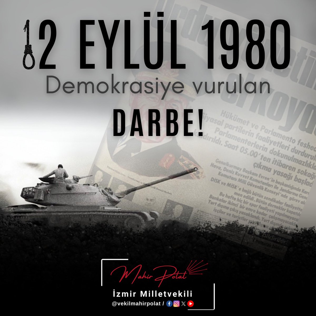 12 Eylül 1980 Askeri Darbesinin 44. Yıl Dönümünde Dikkat Çeken Açıklama