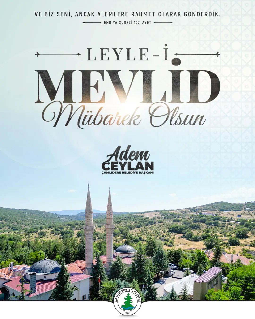 Belediye Başkanı Adem Ceylan Mevlit Kandili Dolayısıyla Bir Mesaj Yayımladı