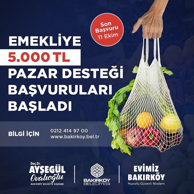 Emeklilere 5.000 TL Pazar Desteği Başvuruları Başladı