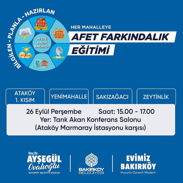 Afet Eğitimi Programı Başlıyor