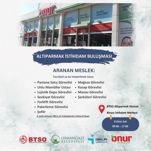 Osmangazi Belediyesi, Onur Market İstihdam Buluşması’na Katılım Çağrısı Yaptı