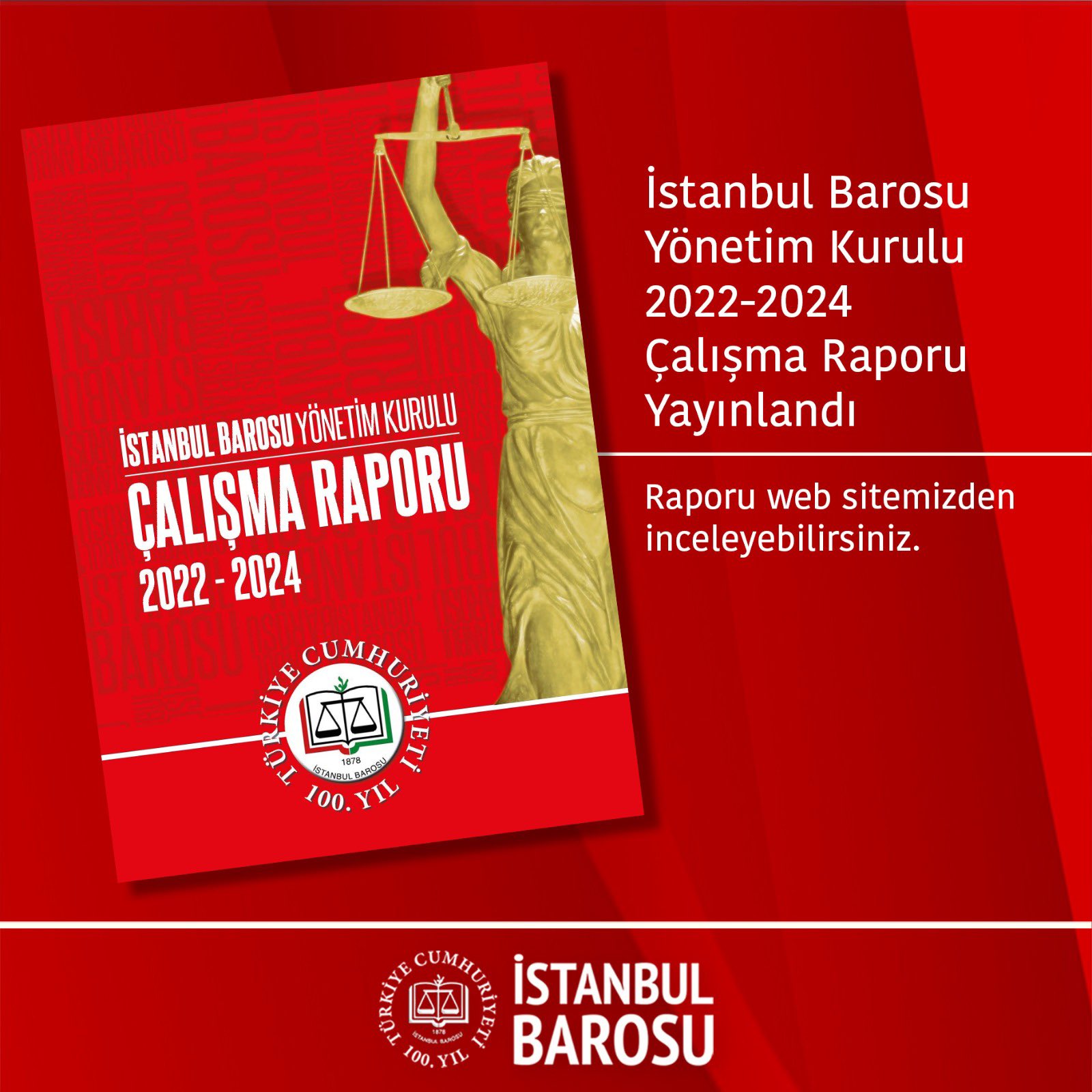 İstanbul Barosu Yönetim Kurulu, 2022-2024 Dönemi Çalışma Raporunu Kamuoyuna Duyurdu