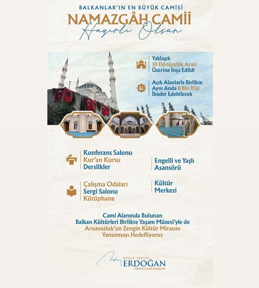 Yeni Namazgâh Camii Tiran'da Açıldı