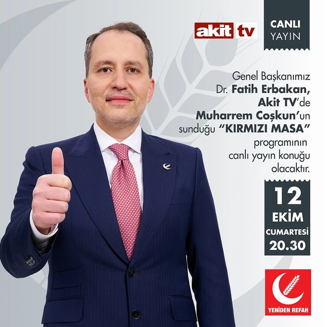 Yeniden Refah Partisi Genel Başkanı Dr. Fatih Erbakan, Akit TV'de KIRMIZI MASA programına konuk oldu