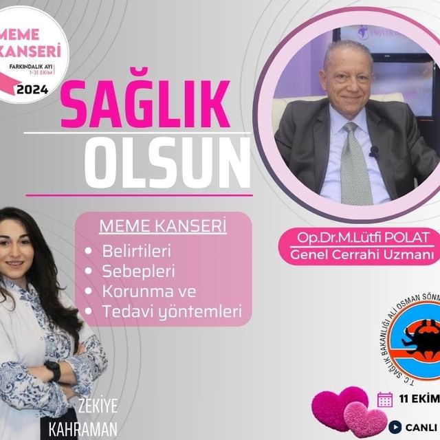 Ali Osman Sönmez Onkoloji Hastanesi, Meme Kanseri Farkındalık Ayında Sağlık Olsun Programını Düzenliyor