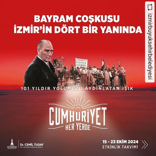 İzmir Büyükşehir Belediyesi Cumhuriyet Bayramı'nda Etkinlikler Düzenleyecek