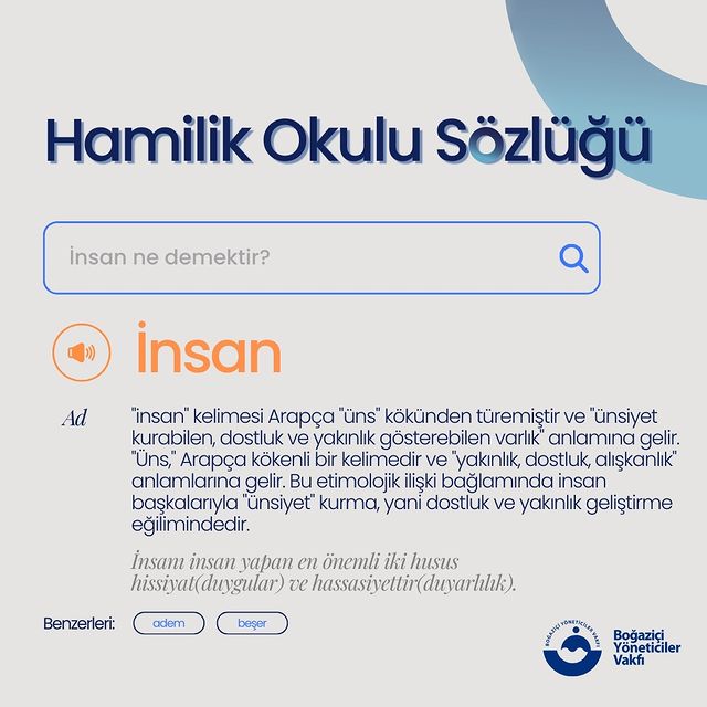 Hamilik Okulu Sözlüğü: İnsan