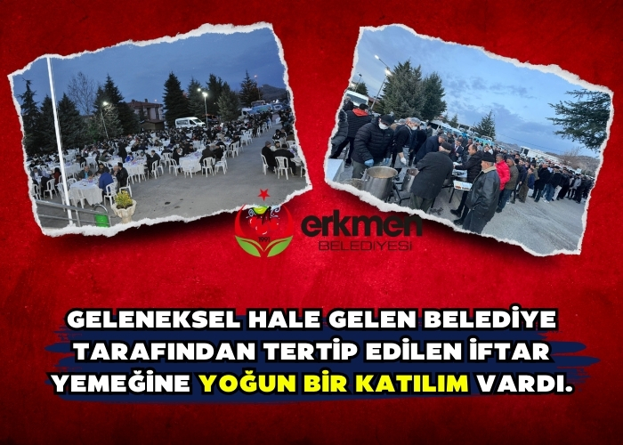 Geleneksel hale gelen Belediye tarafından tertip edilen iftar yemeğine yoğun bir katılım vardı.