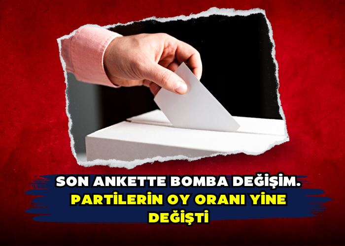 Son ankette bomba değişim. Partilerin oy oranı yine değişti